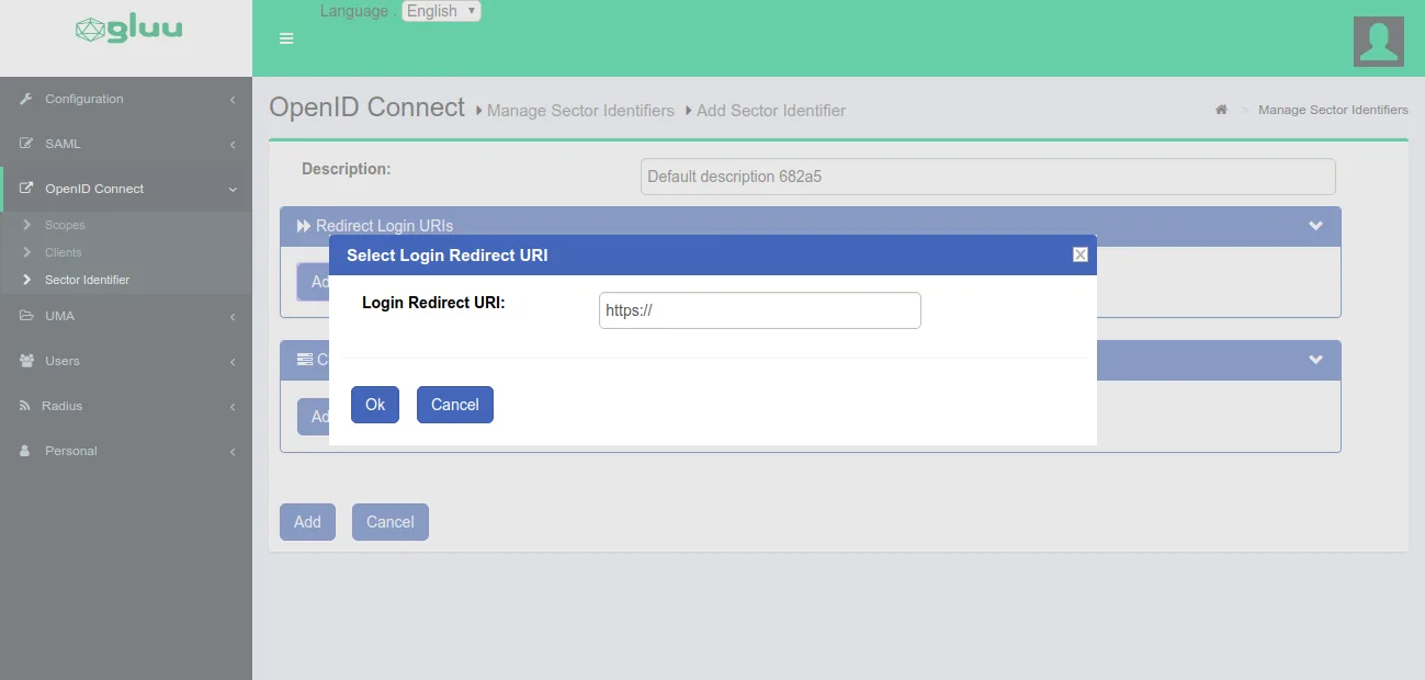 add redirect uris